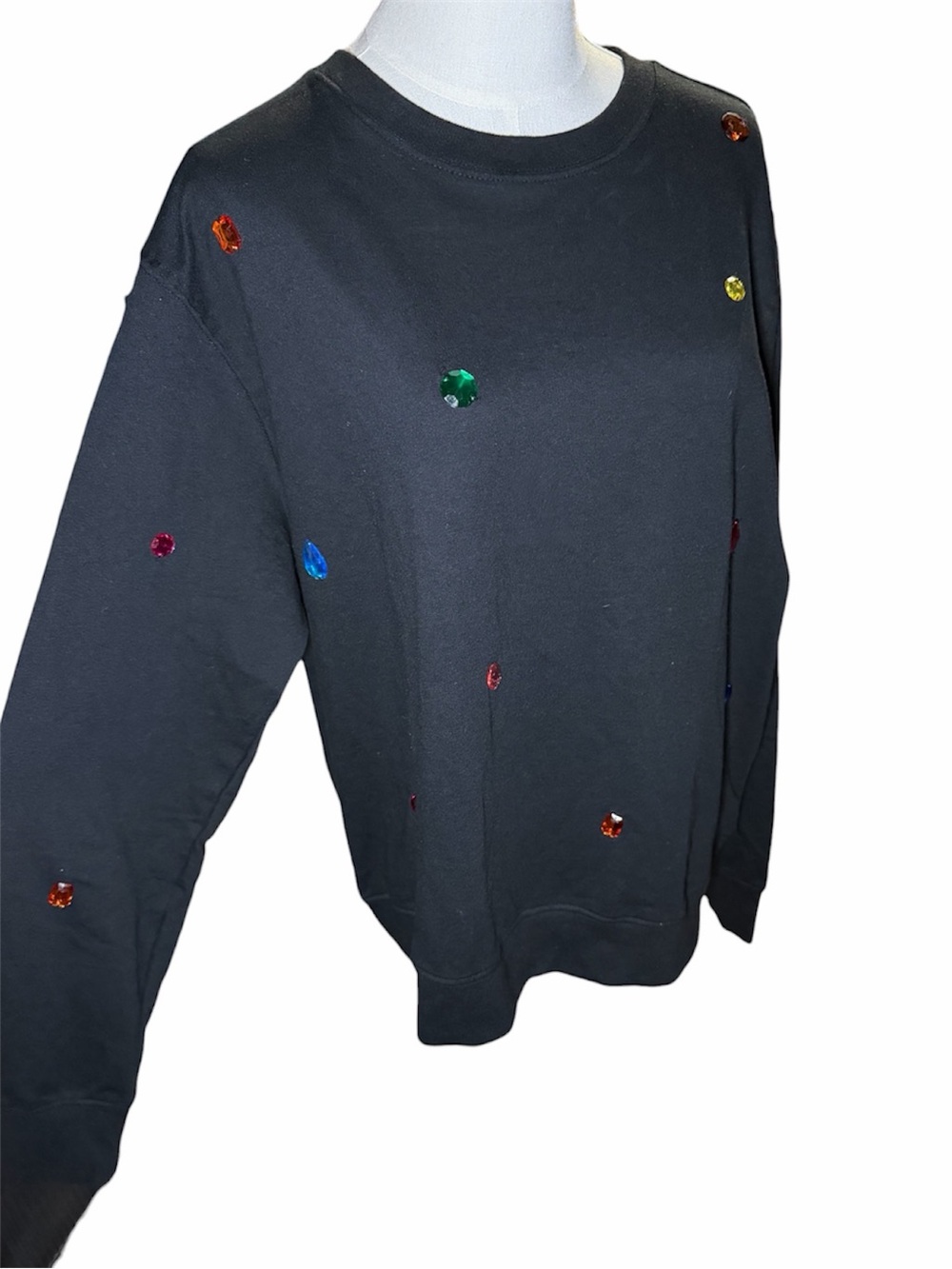 XO Rose Black Jeweled Sweatshirt NWT - Picture 5 of 8